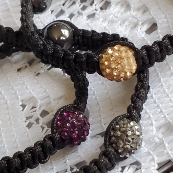 Three Single Bead Shamballa Type Bracelets - Picture 3 of 3
